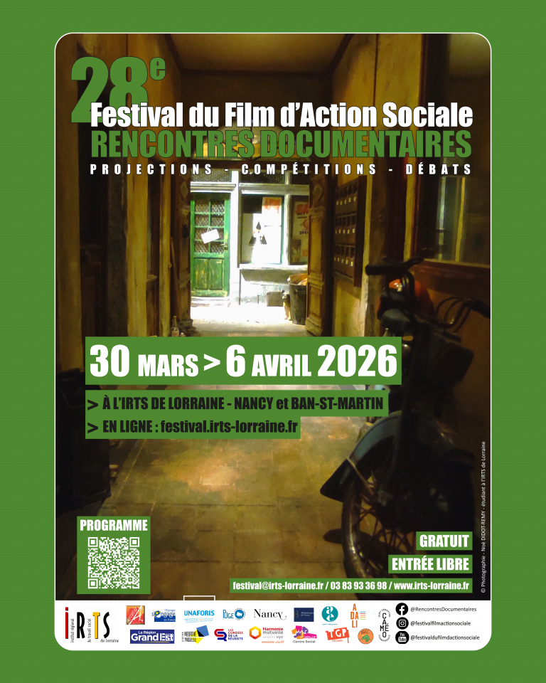 LE PROGRAMME COMPLET DU 28° Festival du Film d’Action Sociale – IRTS de Lorraine DU 30 MARS AU 6 AVRIL 2026 A NANCY